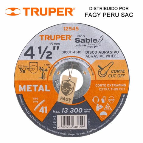 Disco 4-1/2″ corte de metal Truper 12545