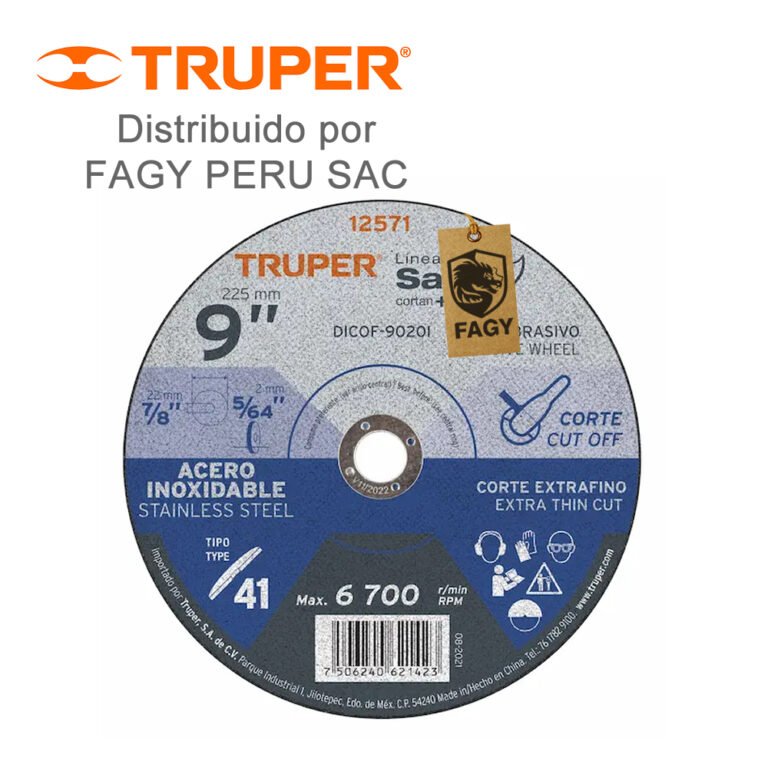 Disco 9″ corte de acero inoxidable Truper 12571